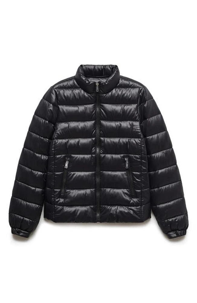 MANGO Quilted Water Repellent Puffer Jacket Black at Nordstrom,