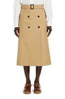 Weekend Max Mara Nebbia Belted Midi Skirt in Beige at Nordstrom, Size 16