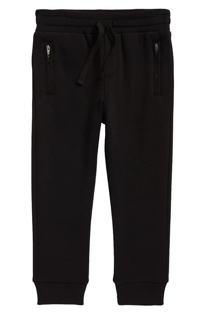 Dolce & Gabbana Kids' Logo Embroidered Cotton Joggers Black at Nordstrom,