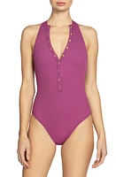 Robin Piccone Amy Rib One-Piece Swimsuit at Nordstrom,