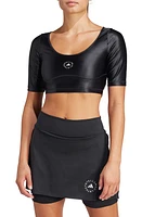 adidas by Stella McCartney Cutout Crop Top Black at Nordstrom,