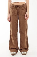 BDG Urban Outfitters Five-Pocket Linen Blend Pants Chocolate at Nordstrom,