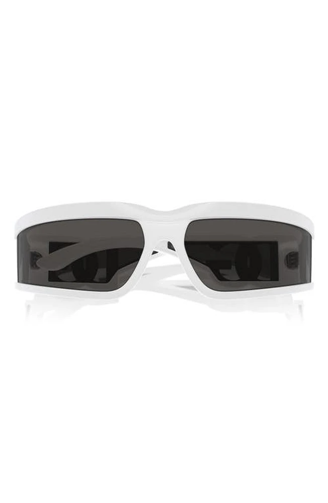 Dolce & Gabbana 63mm Oversize Rectangular Sunglasses in White at Nordstrom