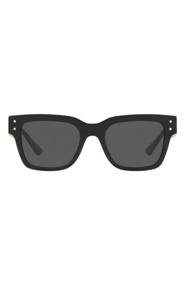 Versace 52mm Rectangular Sunglasses in Black at Nordstrom