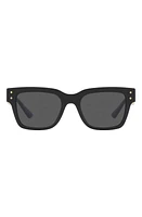 Versace 52mm Rectangular Sunglasses in Black at Nordstrom