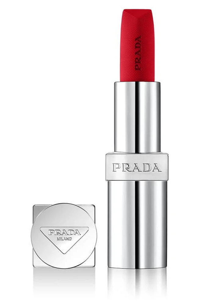 Prada Monochrome Soft Matte Refillable Lipstick in R127 Carmino - Warm Red at Nordstrom