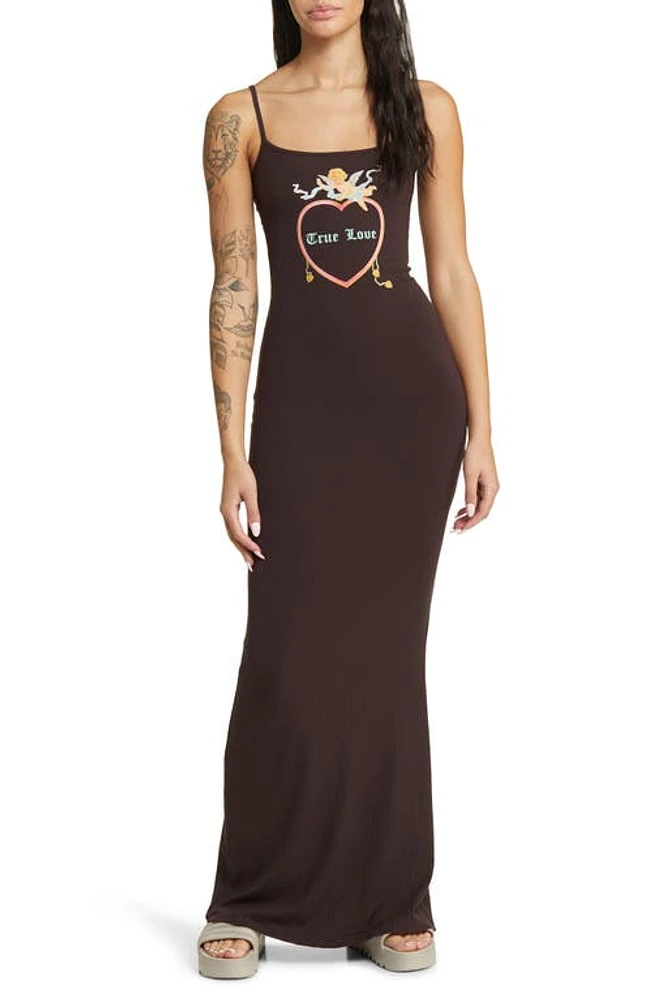 BOYS LIE Head Over Heals Rib Maxi Dress in Black at Nordstrom, Size X-Small