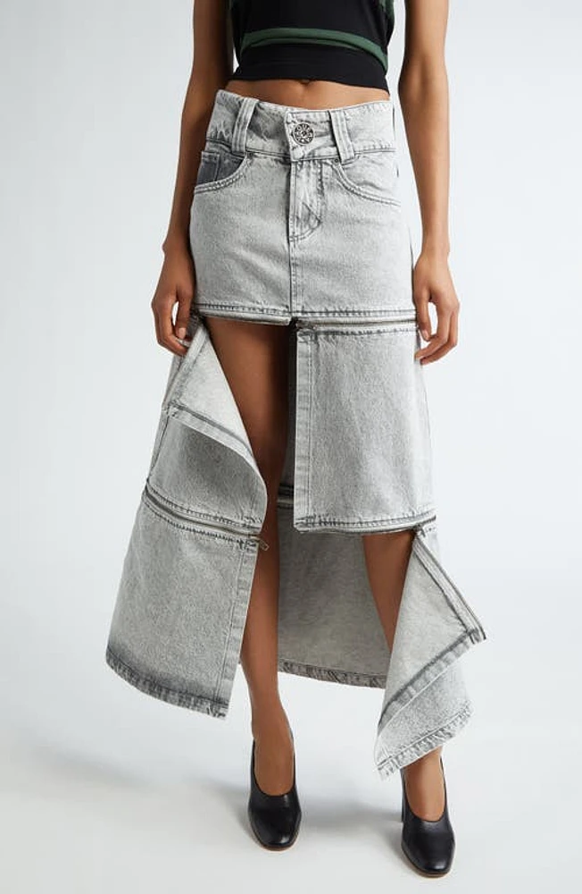 Vaquera Denim Zip Skirt Grey at Nordstrom,