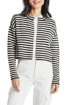 Splendid Lily Stripe Cotton Blend Crop Cardigan Lead/Moonstone at Nordstrom,