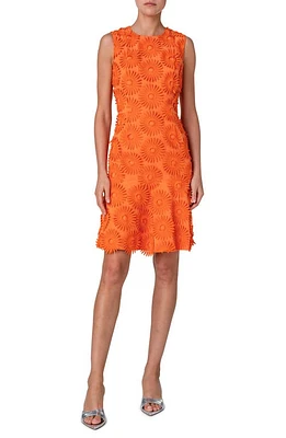 Akris punto Hello Sunshine Embroidered Floral Appliqué Cotton Sheath Dress at Nordstrom,