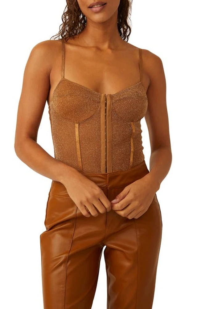 Free People Shimmer Night Rhythm Corset Bodysuit at Nordstrom,