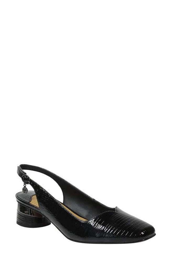 J. Reneé Taveta Slingback Pump Black Lizard Print at Nordstrom,