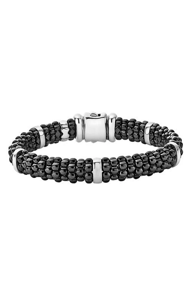 LAGOS Black Caviar Station Bracelet in Black/Silver/Gold at Nordstrom