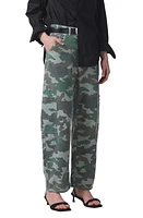 Citizens of Humanity Marcelle Camo Print Low Rise Barrel Cargo Pants Incognito at Nordstrom,