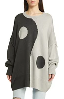 Dressed Lala Yin & Yang Oversize Sweater Shades Of Grey at Nordstrom,