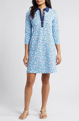 Lilly Pulitzer Ainslee Floral Polo Minidress Lunar Blue Palm Beach Petals at Nordstrom,