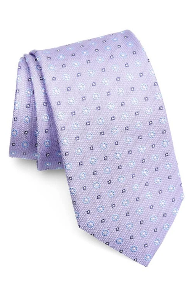 Canali Medallion Silk Tie in Light Purple at Nordstrom