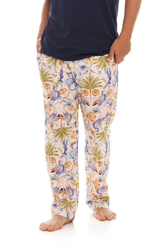 The Lazy Poet Drew Jungle Print Pajama Pants in Blue at Nordstrom, Size X-Large