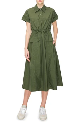 MELLODAY Drawstring Waist Midi Shirtdress at Nordstrom,