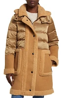 Sam Edelman Faux Shearling Puffer Jacket Copper at Nordstrom,