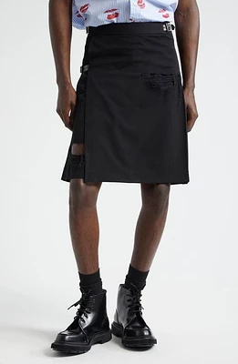 TAKAHIROMIYASHITA TheSoloist. Pleated Ripped Wool Wrap Skirt Black at Nordstrom, Us