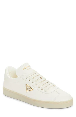 Prada Lane Triangle Logo Deerskin Leather Sneaker Avorio at Nordstrom,