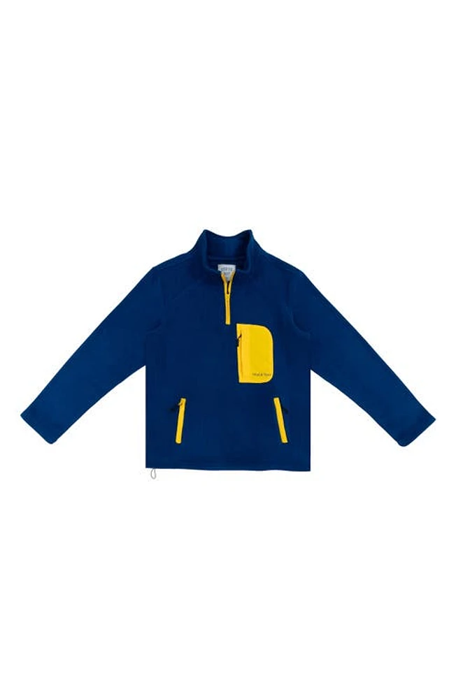 9tofive Mind & Hand Fleece Quarter Zip Top Blue at Nordstrom,