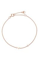 BYCHARI Initial & Diamond Bracelet in 14K Rose Gold-Z at Nordstrom