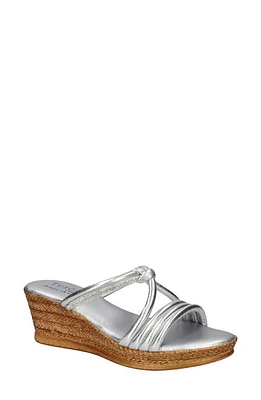 TUSCANY by Easy Street Elvera Wedge Sandal Silver at Nordstrom,