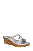 TUSCANY by Easy Street Elvera Wedge Sandal Silver at Nordstrom,