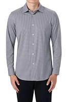 Bugatchi OoohCotton Diamond Print Button-Up Shirt Black at Nordstrom,