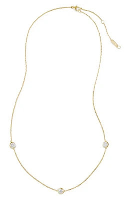 LIGHTBOX 14K Gold Lab Grown Diamond Bezel Station Necklace in White/14Y at Nordstrom