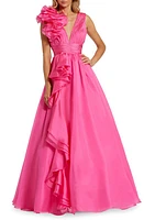 Mac Duggal Ruffle Detail Ruched Chiffon Ballgown at Nordstrom,