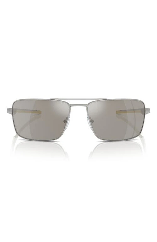 x Scuderia Ferrari 60mm Rectangular Sunglasses in Grey Mirror at Nordstrom