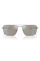 x Scuderia Ferrari 60mm Rectangular Sunglasses in Grey Mirror at Nordstrom