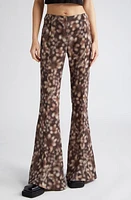 Acne Studios Pippen Blur Flower Crepe Gauze Flare Pants Brown at Nordstrom, Us