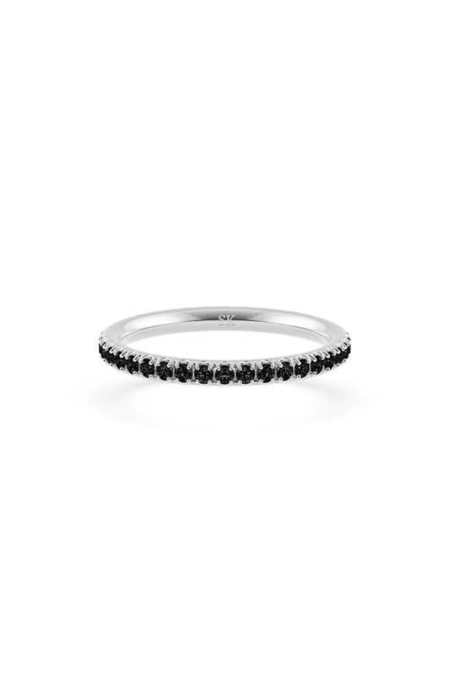 Spinelli Kilcollin Pavé Black Diamond Eternity Ring in Silver at Nordstrom