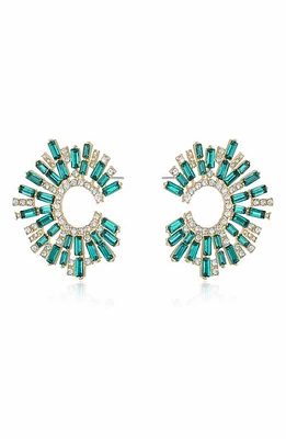 Ettika Crystal Frontal Hoop Earrings in Green at Nordstrom