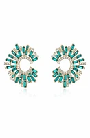 Ettika Crystal Frontal Hoop Earrings in Green at Nordstrom