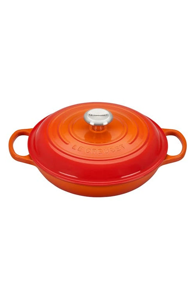 Le Creuset Signature 2.25-Quart Enameled Cast Iron Braiser in Flame at Nordstrom