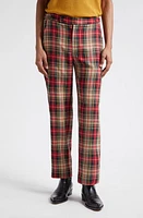 Bode Truro Plaid Pants Red Green at Nordstrom,