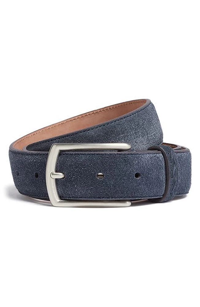 ZEGNA Suede Belt in Quartz Blue at Nordstrom, Size 110