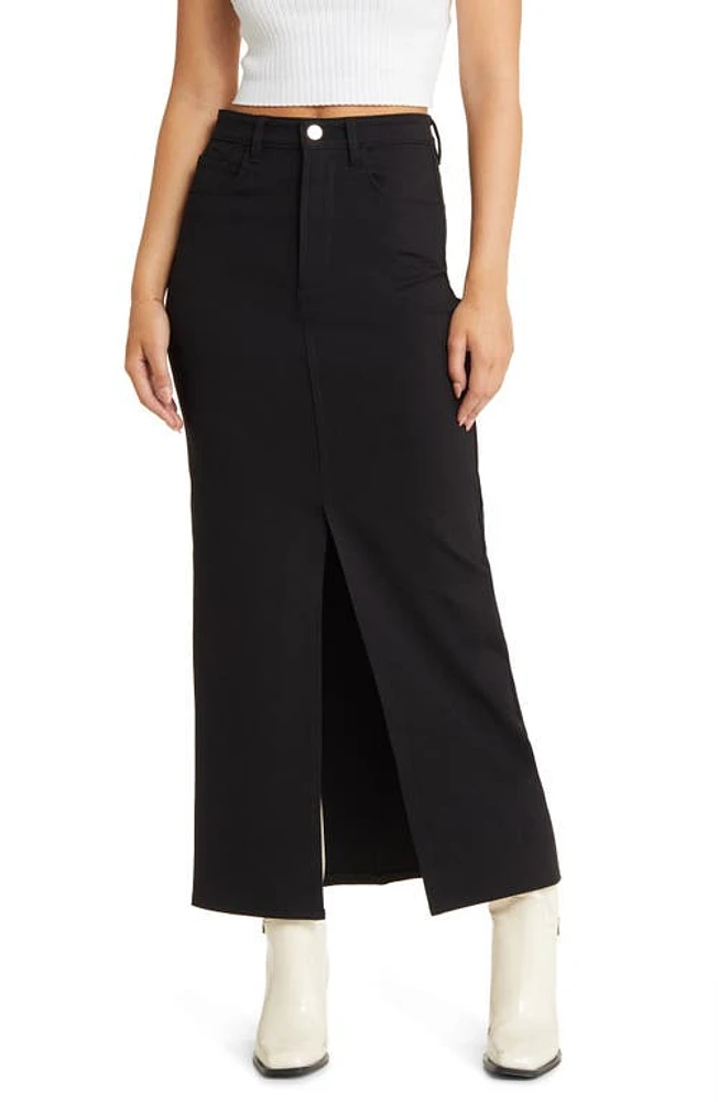 BLANKNYC Slit Front Ponte Maxi Skirt in Midnight Train at Nordstrom, Size 30