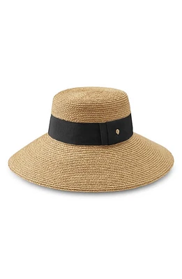 Helen Kaminski Easton Raffia Sun Hat in Natural/Black at Nordstrom