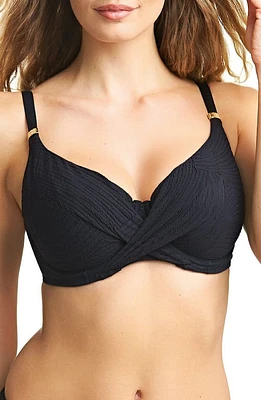 Fantasie Ottawa Underwire Wrap Front Bikini Top Black at Nordstrom,