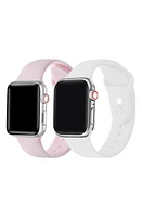 The Posh Tech Assorted 2-Pack Silicone Apple Watch Watchbands in /white at Nordstrom