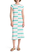 Hatley Sierra Stripe Cap Sleeve Cotton Blend Midi Dress White at Nordstrom,