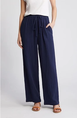 XÍRENA Dylan Cotton Gauze Wide Leg Pants North Star at Nordstrom,