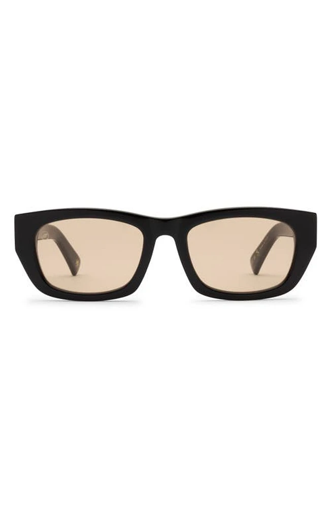 Electric Catania 52mm Rectangular Sunglasses in Gloss Black/Amber at Nordstrom