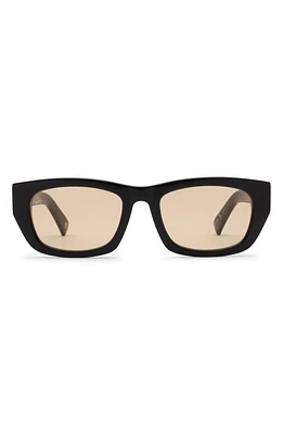 Electric Catania 52mm Rectangular Sunglasses in Gloss Black/Amber at Nordstrom